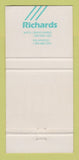 Matchbook Cover - Richards Plumbing Heating Grand Rapids Kalamazoo MI 30 Strike