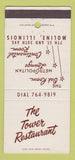 Matchbook Cover - Tower Restaurant Moline IL 30 Strike
