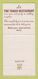 Matchbook Cover - Tower Restaurant Moline IL 30 Strike
