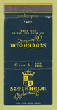 Matchbook Cover - Stockholm Restaurant New York City 30 Strike