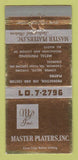 Matchbook Cover - Master Plastics Platers Detroit mI WEAR 30 Strike