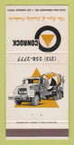 Matchbook Cover - Conrock Concrete  Los Angeles Orange CA 30 Strike