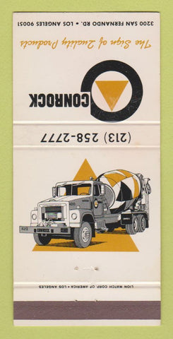 Matchbook Cover - Conrock Concrete  Los Angeles Orange CA 30 Strike