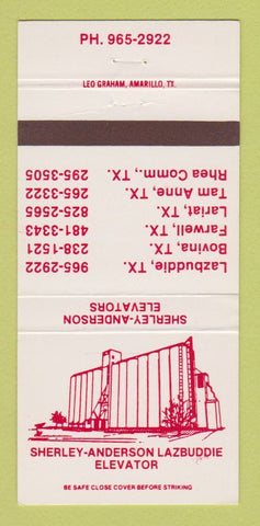Matchbook Cover - Sherley Anderson Elevator Lazbuddie TX Bovina 30 Strike
