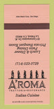 Matchbook Cover - A'Roma Italian Restaurant La Palma CA 30 Strike