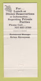 Matchbook Cover - Restaurant Chez Bacchus Healdsburg CA 30 Strike