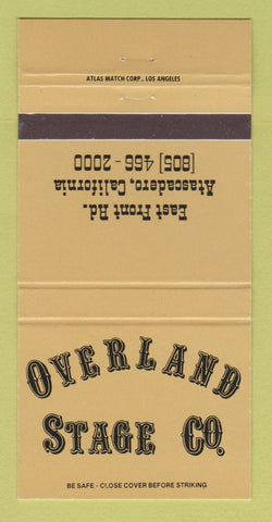 Matchbook Cover - Overland Stage Company Atascadero CA 30 Strike