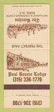 Matchbook Cover - The Beeches Paul Revere Lodge Rome NY 30 Strike