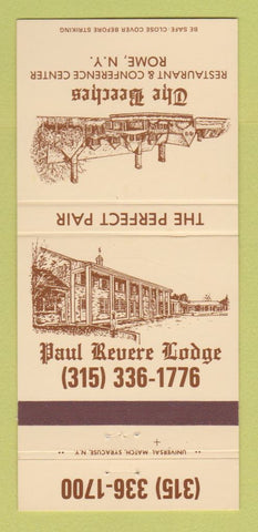 Matchbook Cover - The Beeches Paul Revere Lodge Rome NY 30 Strike