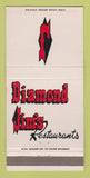 Matchbook Cover - Diamond Jim's Restaurants Hollywood Oakland CA 30 Strike