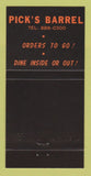 Matchbook Cover - Pick's Barrel Candy House North Bend WA 30 Strike