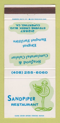 Matchbook Cover - Sandpiper Restaurant Cupertino CA 30 Strike