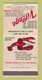 Matchbook Cover - Lou's Village Restaurant San Jose CA lobster 30 Strike