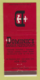 Matchbook Cover - Dominic's Harbor Restaurant San Rafael CA 30 Strike