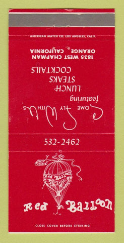 Matchbook Cover - Red Balloon Restaurant Orange CA 30 Strike