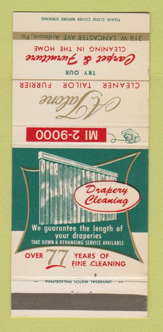 Matchbook Cover - A Talone Cleaners Furs Ardmore PA 30 Strike