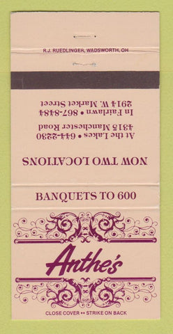 Matchbook Cover - Anthe's Restaurant  30 Strike