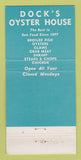 Matchbook Cover - Dock's Oyster House Atlantic City NJ 30 Strike