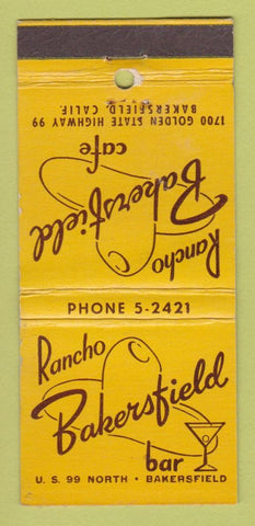 Matchbook Cover - Rancho Bakersfield Bar Cafe CA 30 Stick
