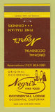 Matchbook Cover - Negri's Fine Food Occidental Lodge CA 30 Strike