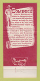 Matchbook Cover - Dominic's Harbor Restaurant San Rafael CA 30 Strike
