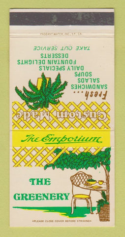 Matchbook Cover - The Greenery San Rafael Santa Rosa CA  30 Strike