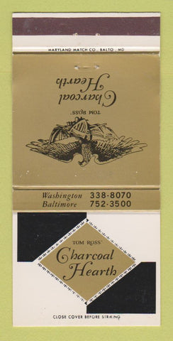 Matchbook Cover - Tom Ross' Charcoal Hearth Washington DC Baltimore MD 30 Strike