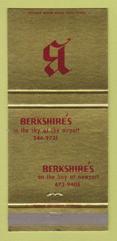 Matchbook Cover - Berkshire's  30 Strike