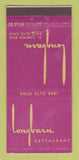 Matchbook Cover - Longbarn Restaurant Palo Alto CA  30 Stick