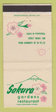 Matchbook Cover - Sakura Japanese Restaurant Mountain View CA 30 Strike