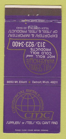 Matchbook Cover - Commercial Metals Company Detroit MI 30 Strike