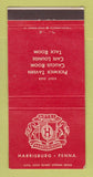 Matchbook Cover - Hotel Harrisburger Harrisburg PA 30 Strike