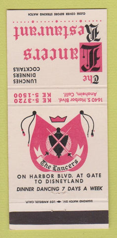 Matchbook Cover - Lancers Restaurant Anaheim CA 30 Strike