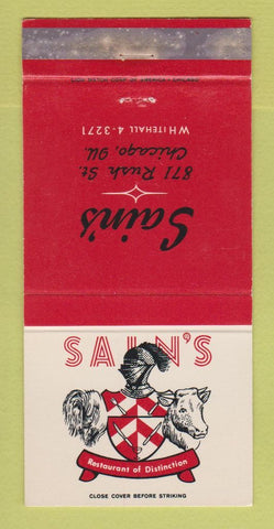 Matchbook Cover - Sain's Restaurant Chicago IL WEAR 30 Strike
