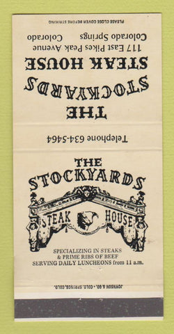 Matchbook Cover - Stockyards Steak House Colorado Springs WEAR 30 Strike