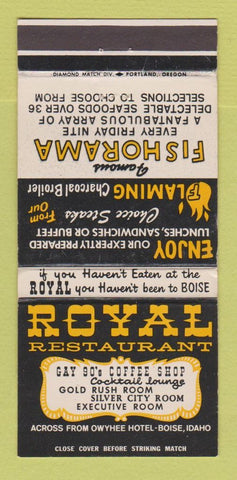 Matchbook Cover - Royal Restaurant Boise ID WEAR 30 Strike