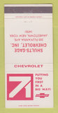 Matchbook Cover - 1971 Chevrolet Shults Gage Jamestown NY 30 Strike