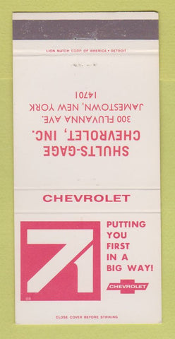 Matchbook Cover - 1971 Chevrolet Shults Gage Jamestown NY 30 Strike