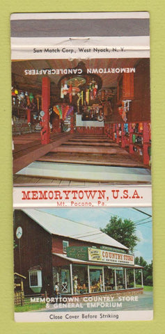 Matchbook Cover - Memorytown USA Mount Pocono PA 30 Strike