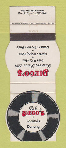 Matchbook Cover - Diego's Restaurant Pacific Beach CA WEAR
