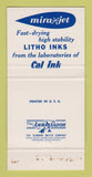 Matchbook Cover - Mira Jet Cal Ink Litho  30 Strike