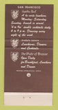 Matchbook Cover - Sir Francis Drake Hotel San Francisco CA WEAR 30 Strike