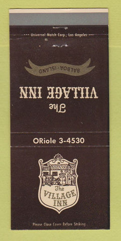 Matchbook Cover - Village Inn Balboa Island San Diego CA 30 Strike