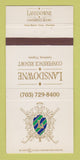 Matchbook Cover - Lansdowne Conference Resort Leesburg VA 30 Strike