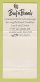 Matchbook Cover - Beef n Brandy Countryside IL 30 Strike