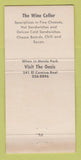 Matchbook Cover - Wine Cellar Restaurant Los Gatos CA 30 Strike