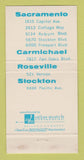Matchbook Cover - American Glass Company Sacramento Stockton CA 30 Strike