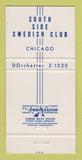 Matchbook Cover - South Side Swedish Club Chicago IL 30 Strike