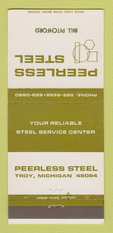 Matchbook Cover - Peerless Steel Troy MI Bill Pitchford 30 Strike