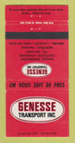Matchbook Cover - Genesee Transport Trucking Montreal QC Magog WEAR 30 Strike